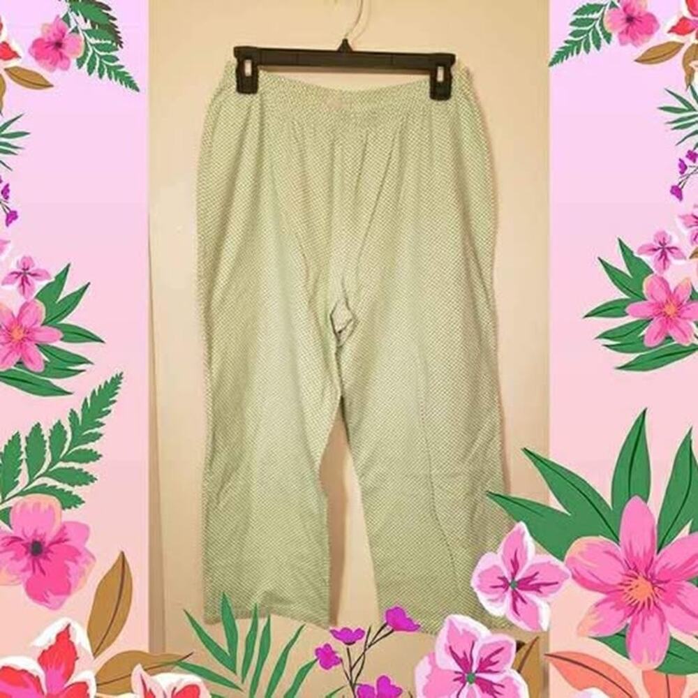 VTG 🌺 90s/Y2K Fiorlini Green Gingham Capri Leggings Pants Size M ~ RARE